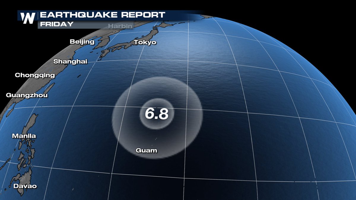 A large #earthquake, preliminary magnitude of 6.8, struck a short time ago near the Maug Islands in the Western Pacific, near Guam. Thankfully there is no #tsunami threat to Guam or the U.S. West Coast.