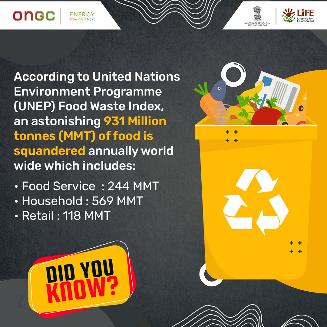 #ONGC Corporate Health, Safety & Environment takes a stand against food waste. With 931 MMT wasted globally each year, let us cherish every bite on our plate. It is a privilege not to waste. 🌍🍽️ #EveryBiteCounts #EnergyNowAndNext l #YouAreEnergy