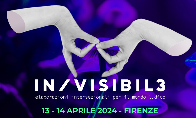 IN/VISIBILꞫ è un festival/convention dove ci troviamo per parlare del gioco a tutto tondo come un medium potente e ormai maturo, delle sue potenzialità e del diritto ad accedervi e farlo in sicurezza.

Questo è il thread dove vi racconto meglio, e se volete RT, vi voglio bene <3