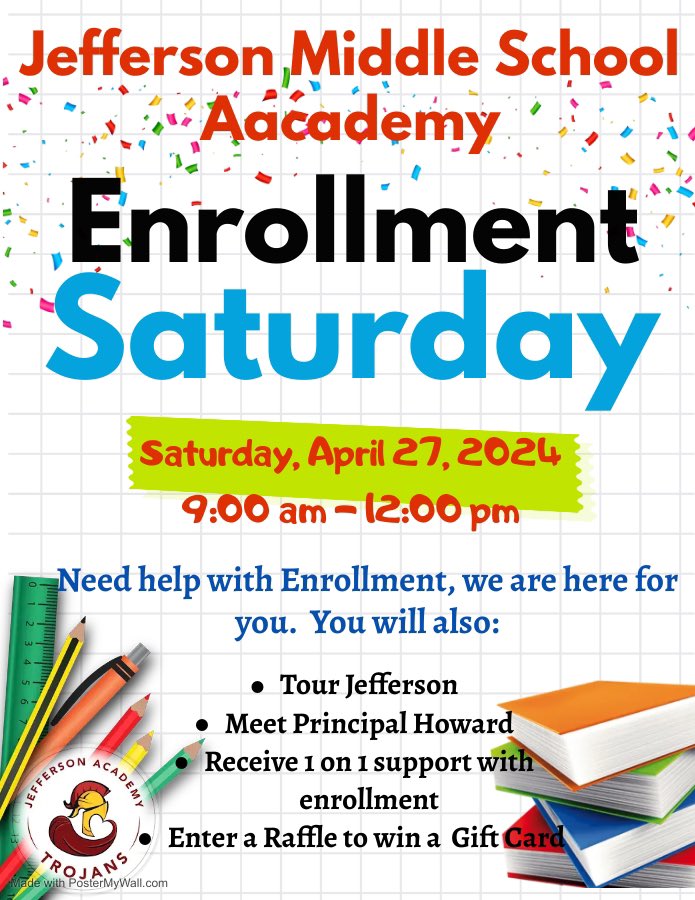 Enrollment season is here! Come on Saturday, April 27, for a special enrollment event!