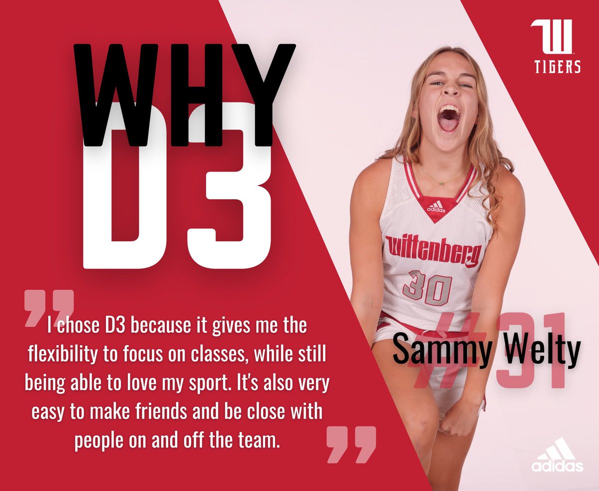Today, #24 Olivia Campbell, #25 Karley Moore, and #31 Sammy Welty are sharing their story on why they chose D3! #TigerUp #WhyD3 #D3Week