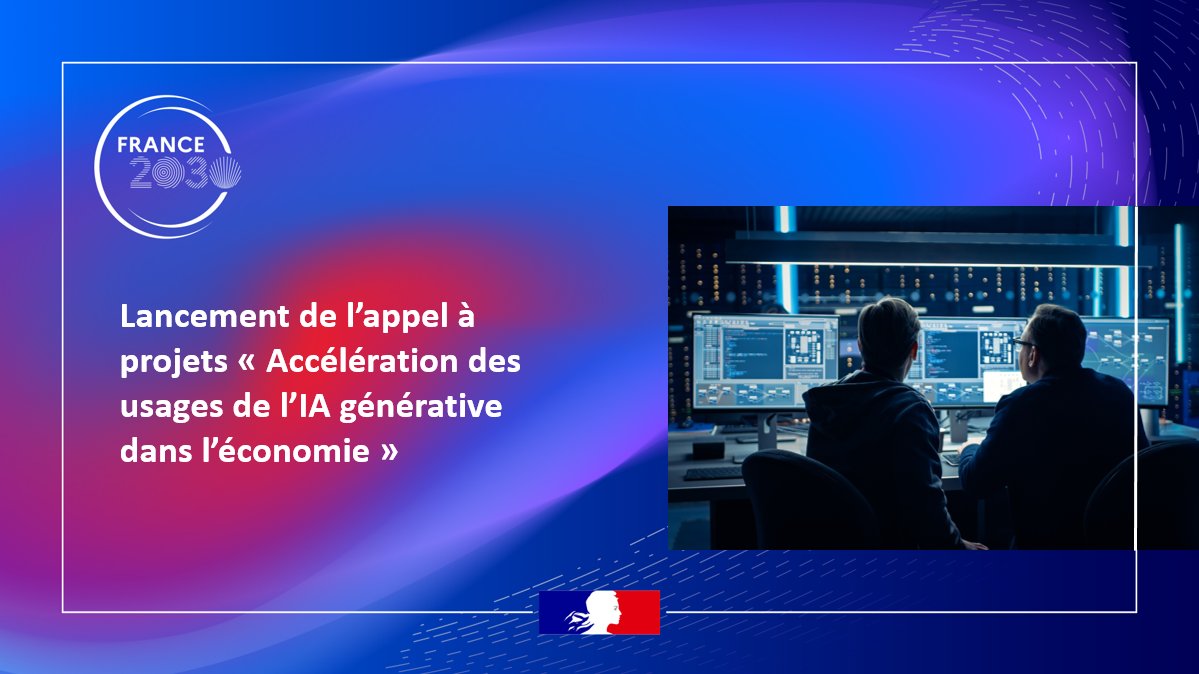 #IA #France2030 | Un nouveau dispositif lancé par @Marina_Ferrari avec @sretailleau et @BrunoBonnellOff pour accélérer les usages de l’IA générative dans l’économie à l’occasion des AI Days organisés par @FRdigitale ➕ Détails 👉 info.gouv.fr/actualite/fran…