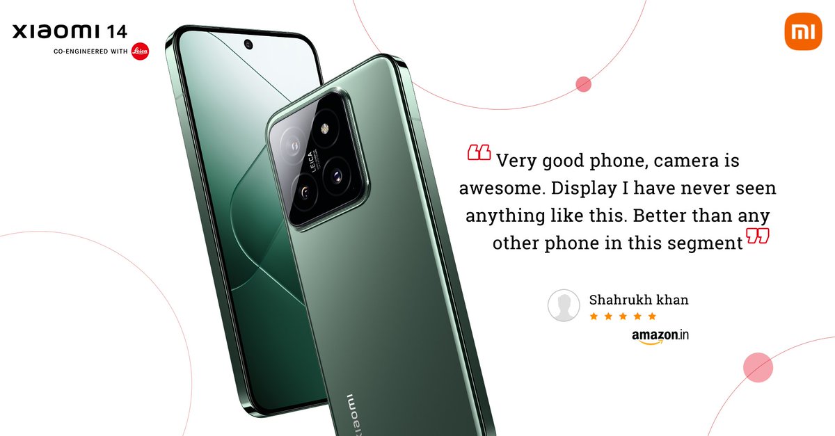 Another satisfied customer! Thanks for the glowing #Xiaomi14 review!

Elevate your smartphone game with Xiaomi 14 - unmatched performance, stellar camera, and a display that surpasses all others!

Switch to Xiaomi 14: bit.ly/-Xiaomi14
#SeeInNewLight #Xiaomi14Series