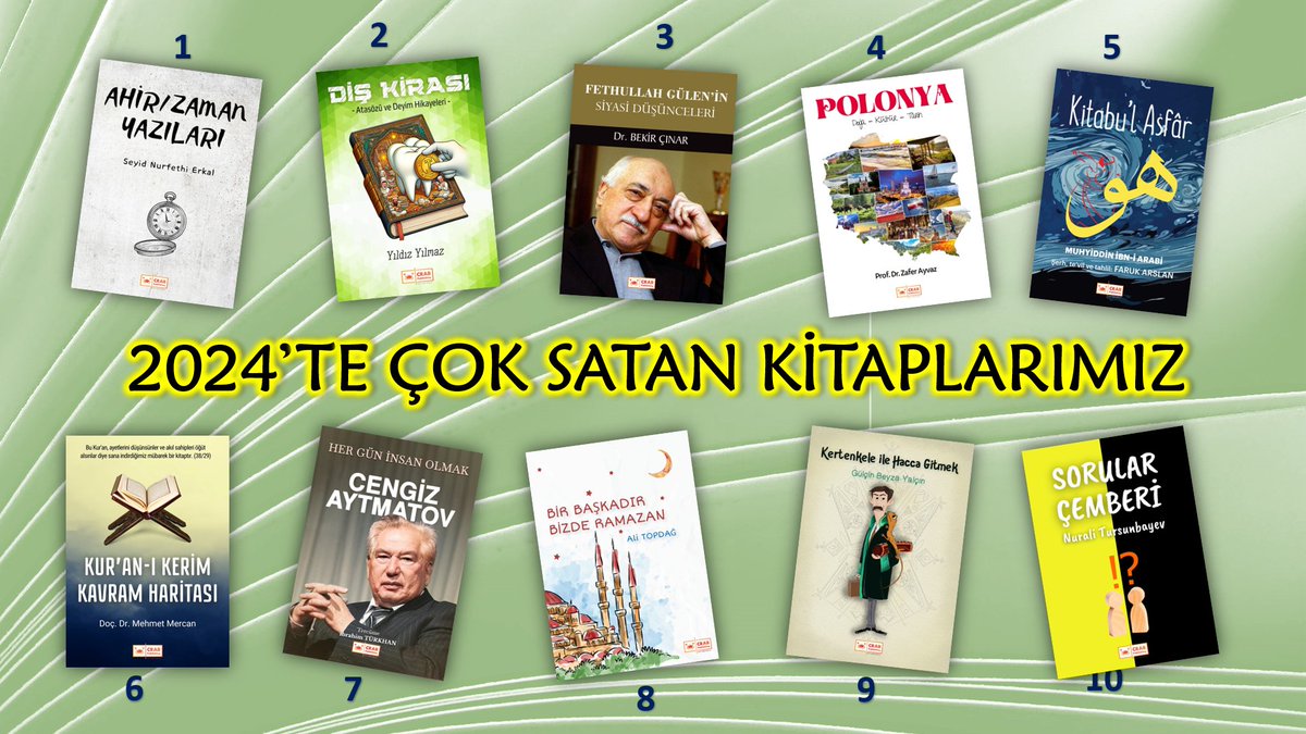 2⃣0⃣2⃣4⃣ yılında çok satan kitaplarımız...

crabpublishing.com

@StefanaZero @halitemreyaman1 @sitare43 @DrBekirCINAR @yokokdr @alitopdag44 @i_tiyanshanskiy @Andhy36275042 @gbeyzayalcin #kitapoku