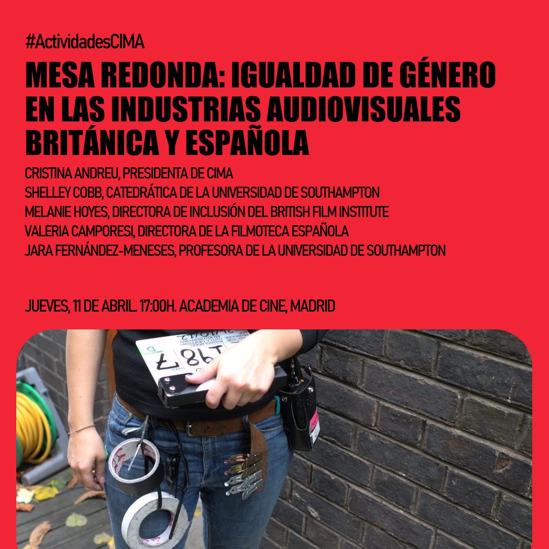 🎥¿Cómo pueden la academia, las instituciones y las asociaciones desarrollar medidas que favorezcan la igualdad en la industria audiovisual? 🎥 CIMA participa en un debate junto a entidades españolas y británicas sobre la cuestión. ¿Quieres asistir? 👉cimamujerescineastas.es/cima-en-la-mes…