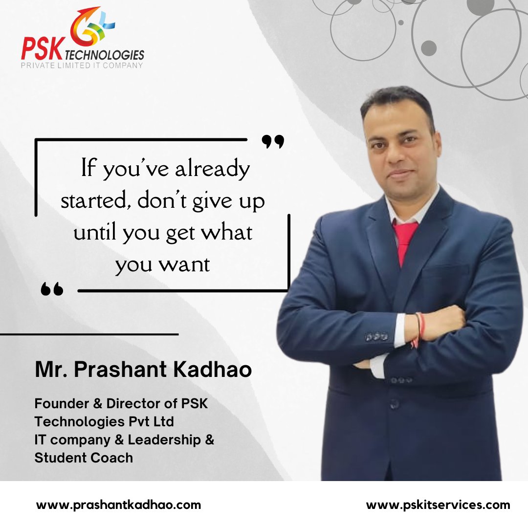 If you've already started, don't give up until you get what you want . . #thoughts #pskitservices #motivationmonday #motivated #pskteam #nagpur #winners #motivationalspeaker #pskitservices