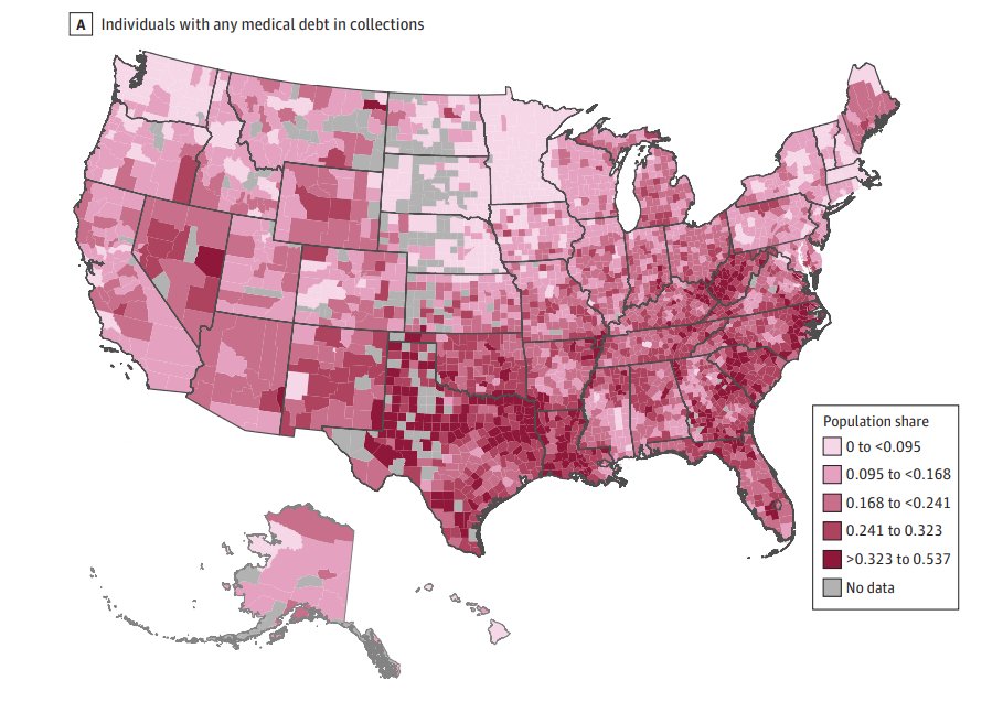 #FinancialToxicity kills. 💸@ACSNews study shows #Medicaldebt is associated with worse health, premature death, & higher mortality at the county level in the US. 🏥Policies to increase access to affordable health care may improve population health. 📍jamanetwork.com/journals/jaman…