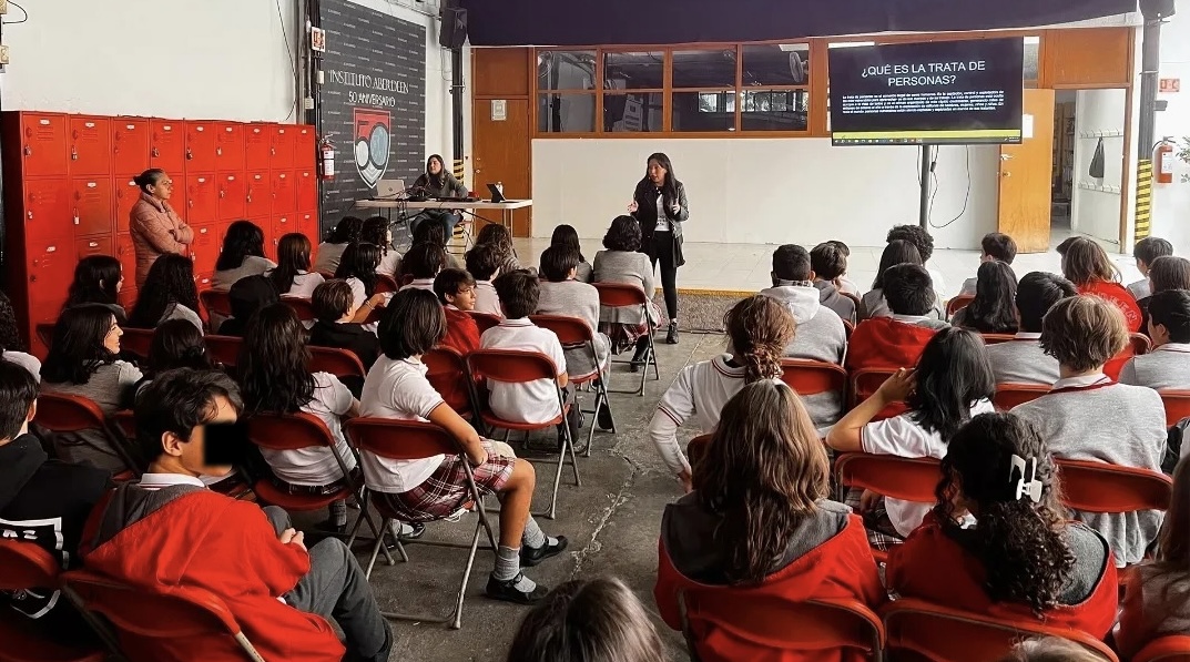 Witness the tangible impact of your generosity with this highlight from our @A21LATAM team: 🌟 In Latin America, our outreach team educated over 465 students at the Aberdeen Institute about the realities of #humantrafficking & provided tools to eliminate vulnerability in schools.