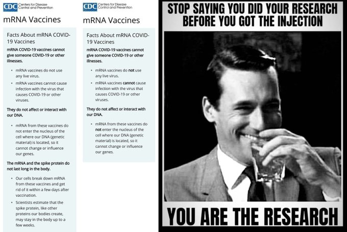 The CDC, without announcement or explanation, quietly erased a section on their website which stated 'The #mRNA and the spike protein do not last long in the body'.

#Covid #vaccines #VaccineInjuries #vaccinedeaths #ExcessDeaths #Pfizer #Moderna #mRNA #myocarditis #Friday…