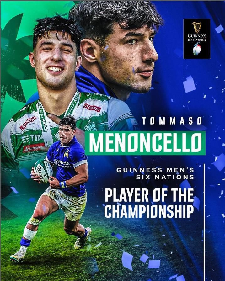 #RugbyItaly 

And the best players of #SixNations 2024 goes to…

Tommaso Menoncello è stato eletto 'Miglior Giocatore' del Sei Nazioni 2024. 

#MVP #azzurri #rugby #picoftheday