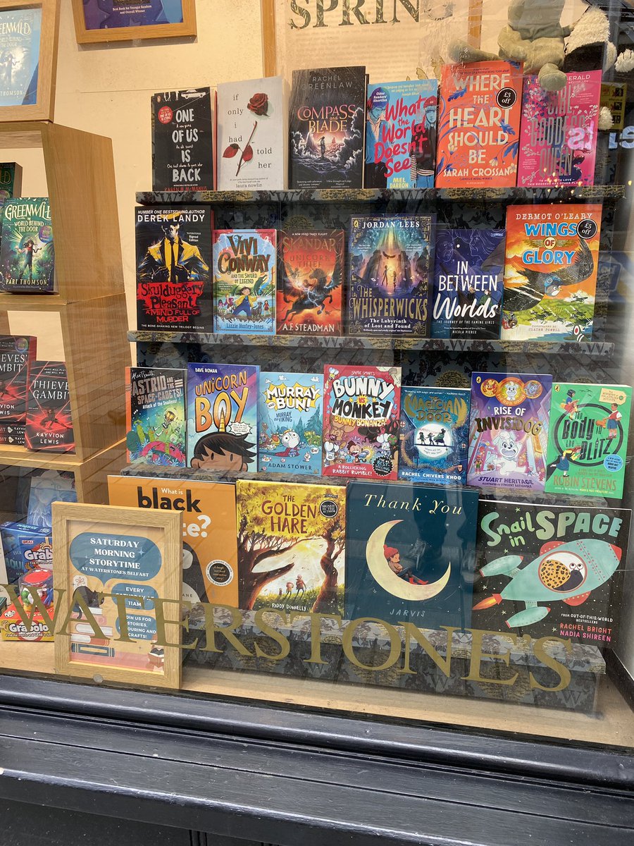 Just spotted The Golden Hare in the window of @wstonesbelfast!