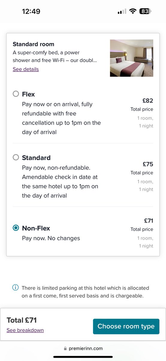 ashman18874's tweet photo. To the team @premierinn I just looked at your map for a room and it said £66 on the page the rate was £71?!?  Why is that? And why can’t I get the £66 rate!?! 
Thank you https://t.co/fBgm8otxPc