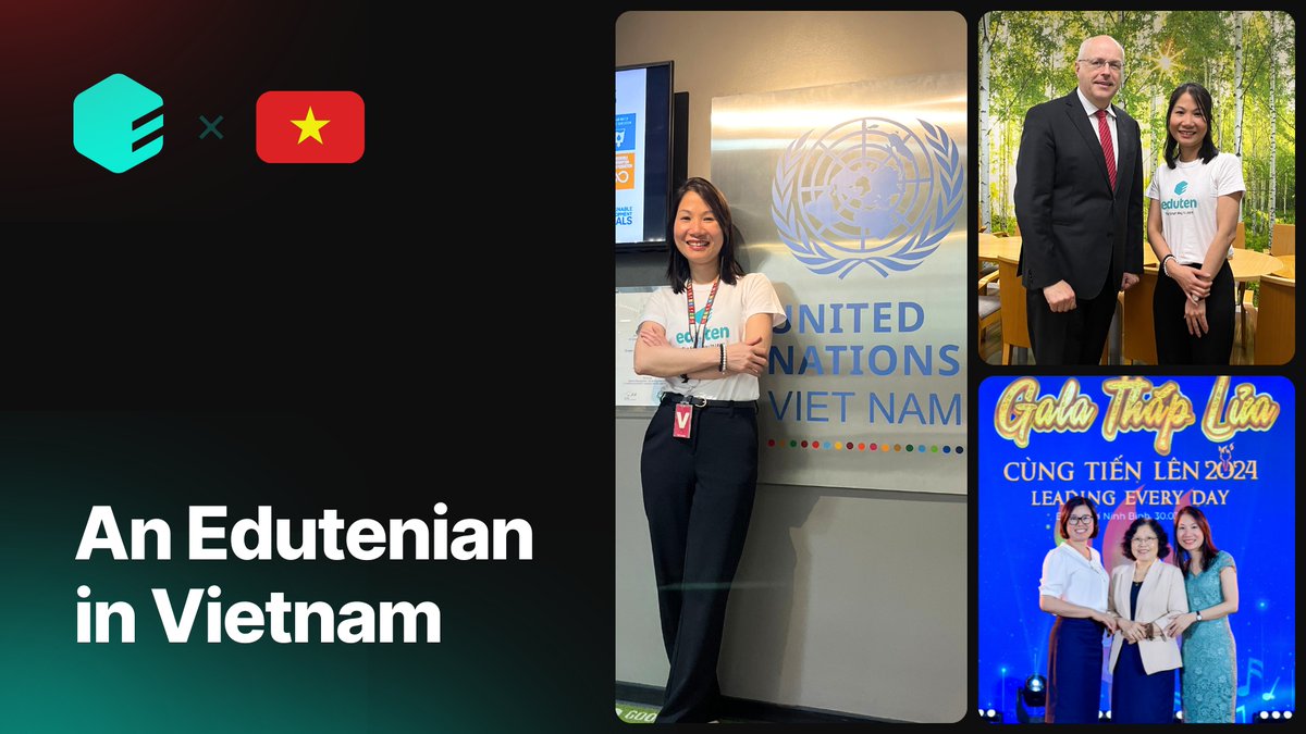 Hang’s on the move in Vietnam, waving the Eduten flag high! She stopped for meetings at the Embassy of Finland in Hanoi, @UNICEF's Vietnam office and attended an educational event 🌟 Stay tuned to see how much more Eduten has going in Vietnam, all fuelled by Hang’s dedication.