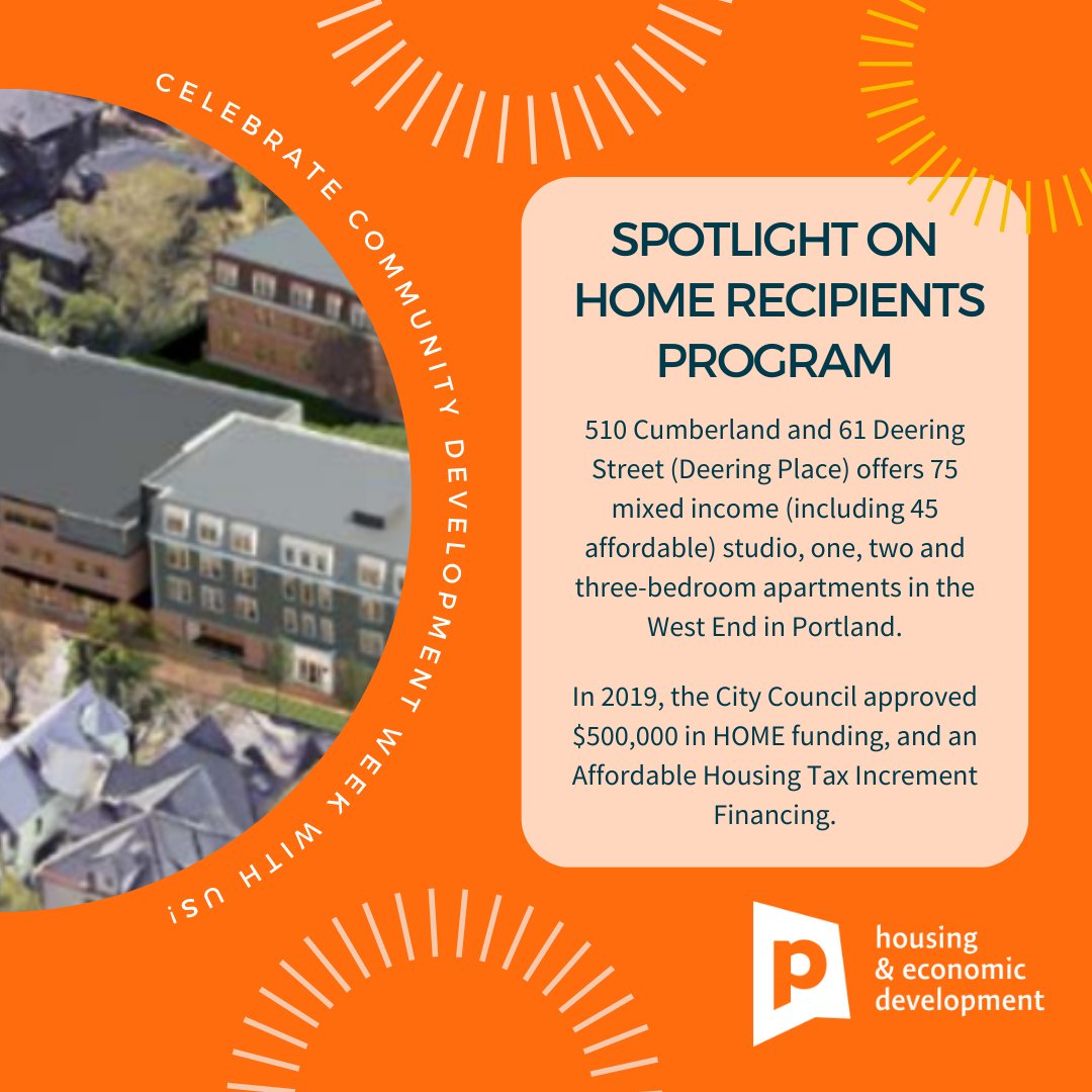 CityPortland's tweet image. Closing out #CDWeek2024! 💡 Deering Place offers 75 mixed income (including 45 affordable) studio, 1, 2 + 3 BR apts in the West End #PortlandMaine.💡 Our Business Assistance Program aids small businesses, helping them expand operations + bolster our local economy&apos;s resilience.