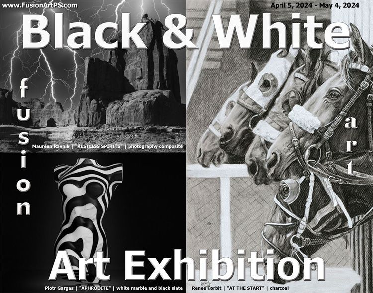 The 8th Annual Black & White Art Exhibition is now live on the Fusion Art website! buff.ly/43JiJW9 #fusionartgallery #fusionartps #fusionart #onlineartgallery #abstractart #BlackandWhite # BlackandWhite artexhibition # BlackandWhite photography