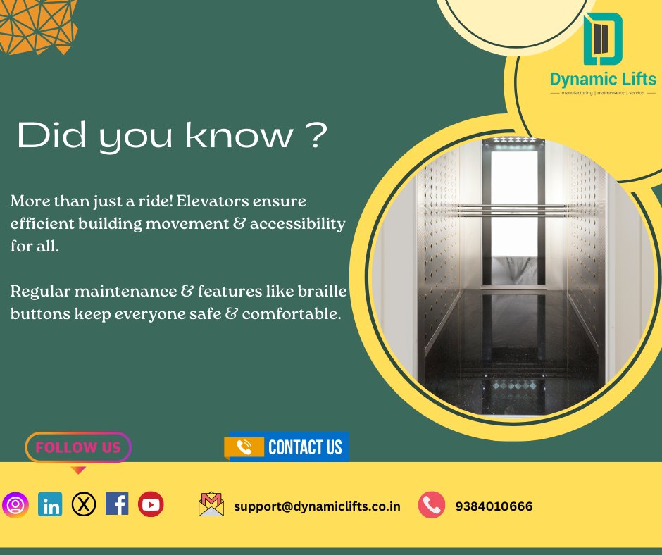 dynamiclifts03's tweet image. Let&apos;s elevate our understanding of their pivotal role in modern architecture! Elevate your lifestyle with the best in the biz! 
📷: support@dynamiclifts.co.in
#IndustryLeader #DynamicElevators #ElevateWithUs #ClassicTech #SimplePleasures #dynamiclifts