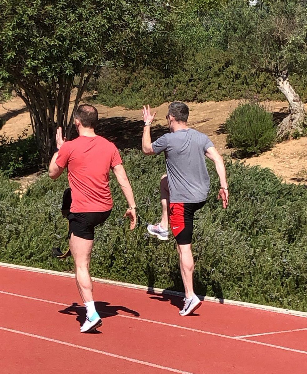 Dance moves or warm up? 🕺🏻🏃🏻 Jason Smyth bringing a whole a new skill set to the para athletics squad in Portugal! 📸 Alex Lee & Jason Smyth warming up on the track. #TheNextLevel