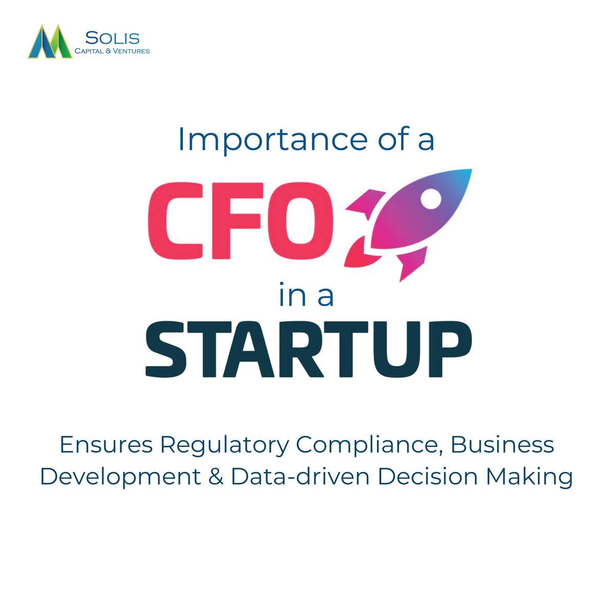 Make sure your #startup has an efficient #CFO. With a proper CFO and #SolisCapitalVenture's #mentorship, your #business can grow to new #heights.

#startupindia #unicorndreams #startupgrind #startupstories #startupadvice #startupgrind #startupcompany #startupnews