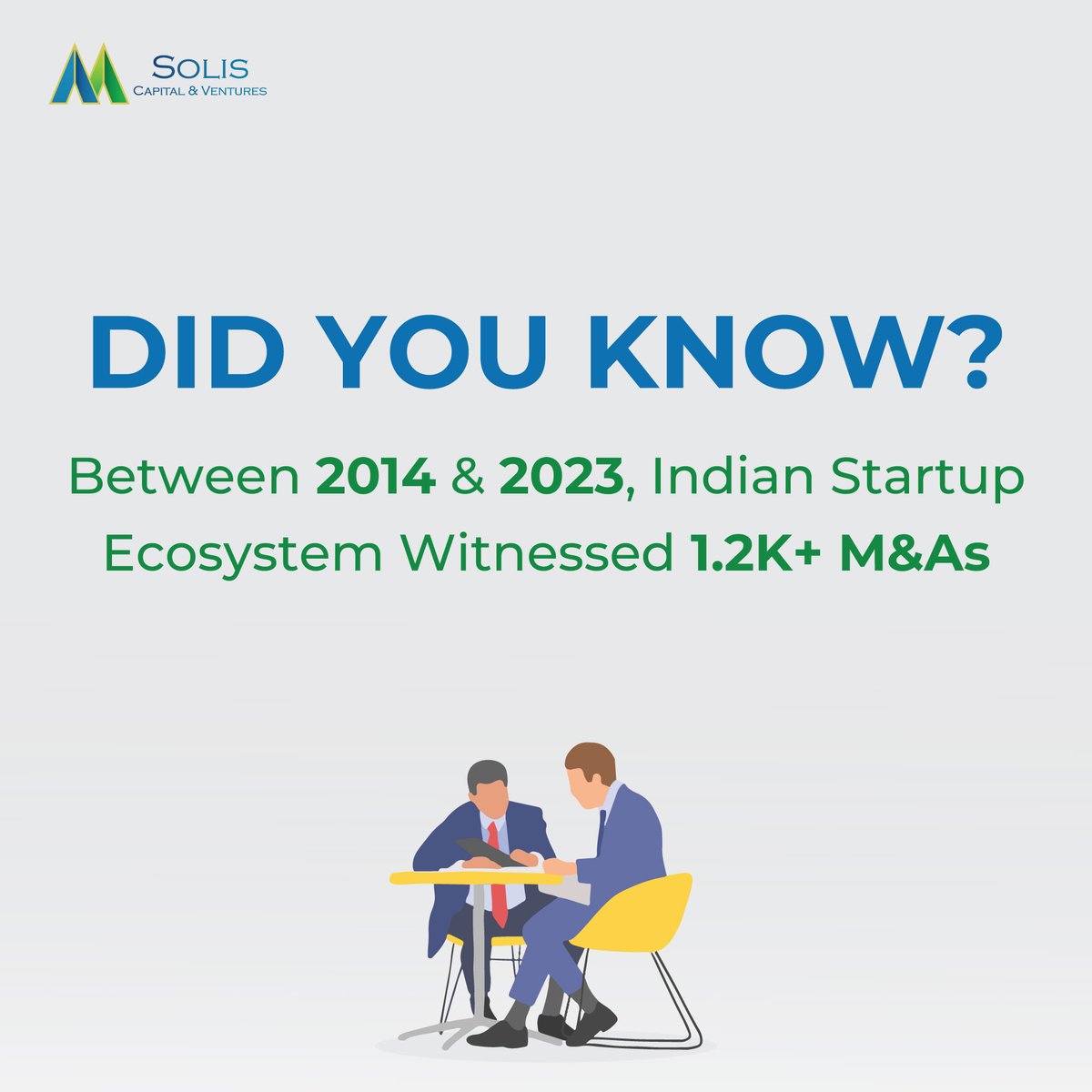 If your #company needs the right kind of guidance to through M&A, then contact #SolisCapitalVentures.

#startupindia #unicorndreams #startupgrind #startupstories #startupadvice #startupgrind #startupcompany #startupnews