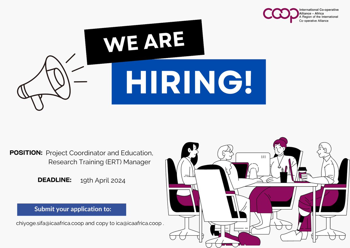 🔍 Are you a seasoned professional in project coordination, research training and have a passion for cooperative development? We're hiring a Project Coordinator & Education, Research Training Manager to join our team Deadline: 19 April 2024 More details: bit.ly/3vFH1ne