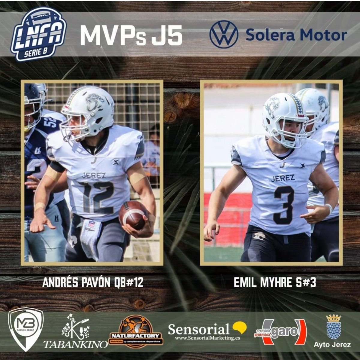 MVPs de la Jornada 5 gracias a <a href="/SoleraMotorVW/">Solera Motor VW</a>.

Emil Myhre además es jugador becados por Tabankino, el Tabanco gourmet de #jerez.

#
