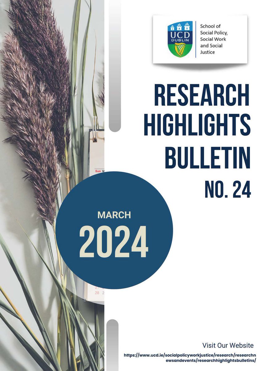 Find out our recent #research activities in this month's School Research Highlights Bulletin (No. 24). The featured researcher this month is Dr @sophievdvalk. ucd.ie/socialpolicywo… #SocialPolicy #SocialWork #SocialJustice #LoveIrishResearch @hea_irl