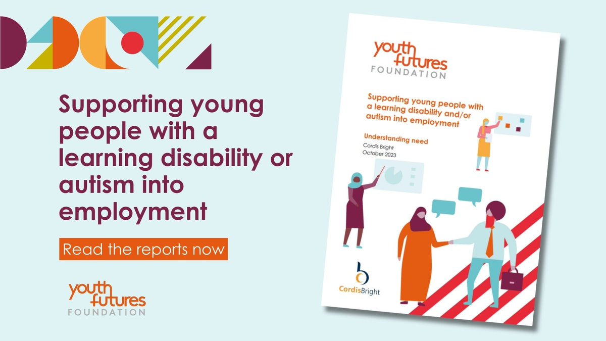 At Youth Futures, we're committed to helping disadvantaged young people find work. Those with learning disabilities or autism (LDA) often face extra barriers. Our new report from @Cordisbright explores how to best support them. Read more ⬇️ youthfuturesfoundation.org/news/supportin…