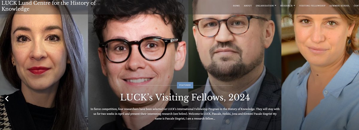 Next week we welcome four visiting researchers to LUCK! Pascale Siegrist, Heikki Kokko, Jona T. Garz and Kirsten Macfarlane are all part of our history of knowledge fellowship programme. Welcome! newhistoryofknowledge.com/2024/04/05/luc…