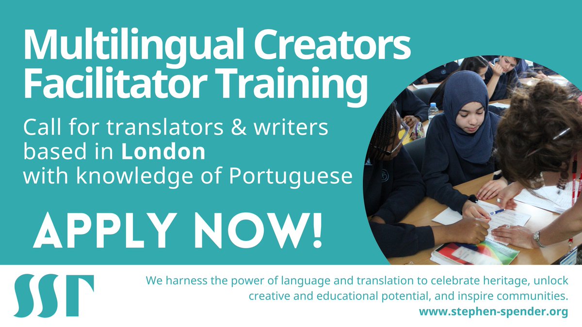 2 weeks left to apply! We're recruiting 2 translators/writers based near Ealing who know #Portuguese Full details at stephen-spender.org/opportunities/…