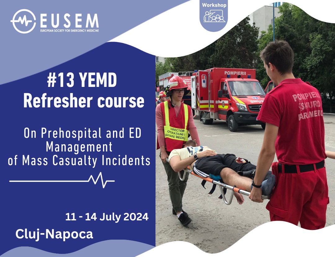 Are you a young #healthcare professional working in an ED? Gain proficiency in assessing, prioritising, and providing immediate medical care in high-pressure scenarios 🚑. REGISTER TODAY!👉 eusem.org/education/cour… #EUSEM #EmergencyMedicine #paramedics #nurses #doctors #EUSEM2024