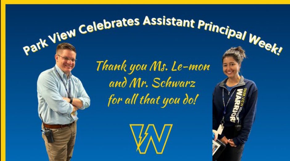 Ms. Le-Mon and Mr. Schwarz are dedicated to support the students, staff, and families of Park View. Our school community is better because of them! #inspire70