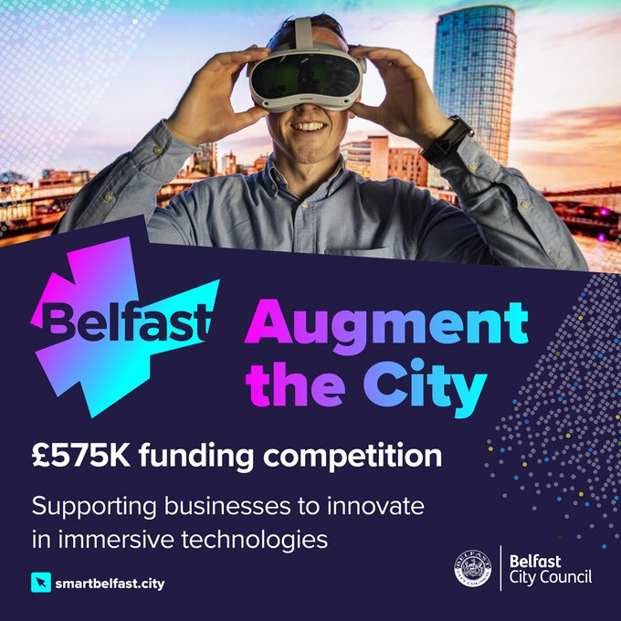 Great opportunity >> Register for <a href="/belfastcc/">Belfast City Council</a> 's online information session on 18 April. Hear about our new £575,000 funding competition to support SMEs in immersive tech to enhance visitor attractions in Belfast region smartbelfast.city/2024/03/augmen…… #SmartBelfast #BRCityDeal #funding