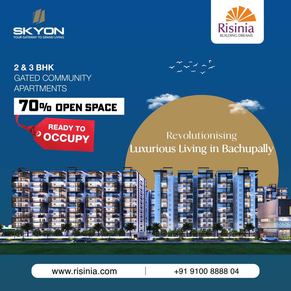 Luxury living at Skyon is crafted to perfection, featuring top-notch architecture, world-class amenities, and uber-premium facilities.

For more details visit our website: risinia.com/projects/curre…

#risinia #risiniabuilders #risiniaskyon #2bhkflatsforsale #3bhkflatsforsale