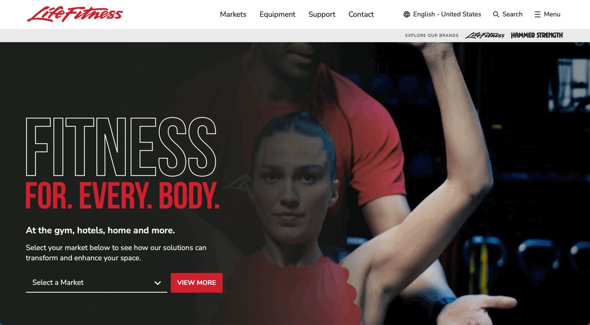 Kentico's tweet image. 🏋️‍♂️ Congratulations to @LifeFitness for their website redesign with @thundertech. Their new Kentico site is a game-changer in the fitness industry. 

Learn more about their journey and other #SiteoftheMonth winners here: link.kentico.net/43EMKpV
