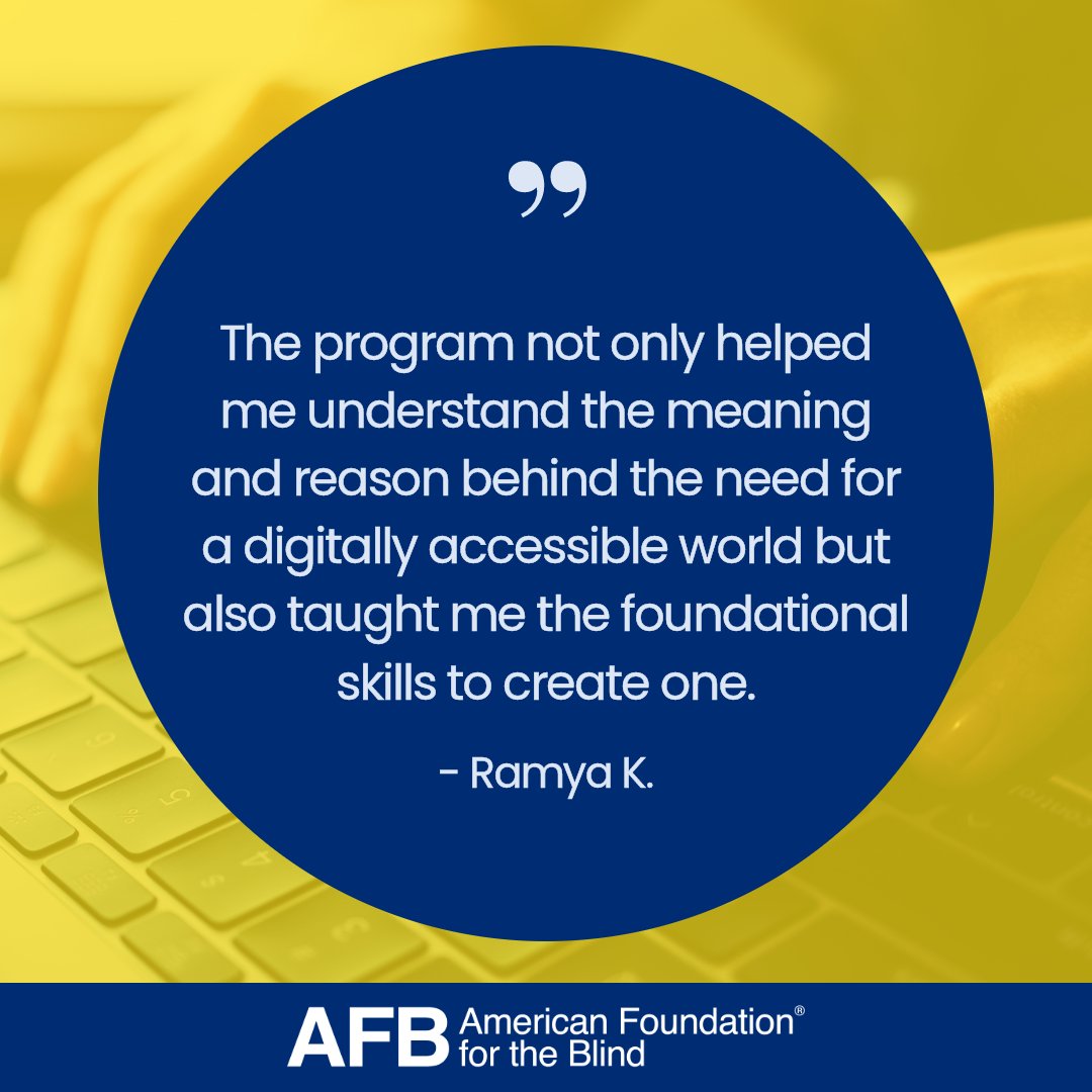 Today is the last day left to apply! Join AFB's Digital Accessibility Bootcamp to help shape the future of #DigitalInclusion: ow.ly/x6rf50QXK7l.