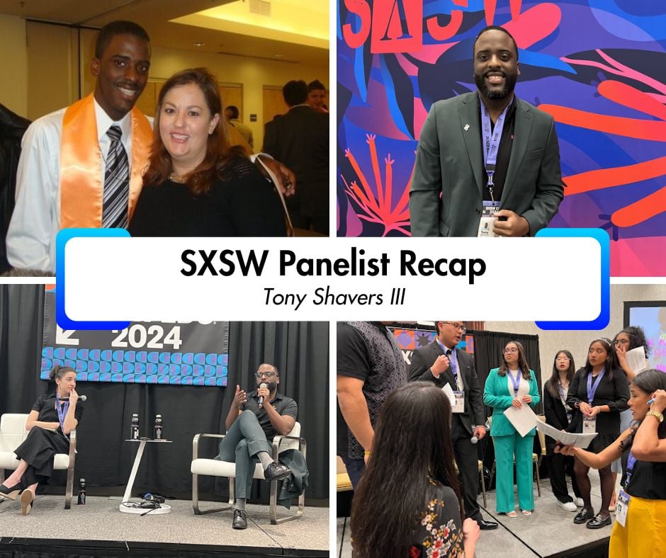 BUILDNational's tweet photo. Tony Shavers III, who joined BUILD as a student at the age of 14 and now serves as BUILD's National Assistant Director of Donor Engagement, shares his remarkable journey through his SXSW Panel "Building Networks for Success: The Social Capital Advantage". 

-SXSW Edu 2024 panel. https://t.co/GOvtPcx0yG