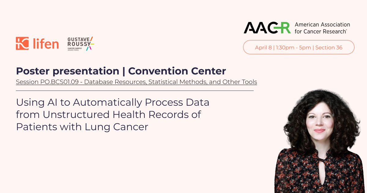 🫁 Using AI to Automatically Process Data from Unstructured Health Records of Patients with Lung Cancer
Join <a href="/mihaela_aldea/">Mihaela Aldea</a> Medical Oncologist at <a href="/GustaveRoussy/">Gustave Roussy</a> at #AACR on April 8 for the poster presentation co-constructed with <a href="/lifen_fr/">Lifen</a>
cc <a href="/BenjaminBesseMD/">Benjamin Besse</a> <a href="/fleouay/">Franck Le Ouay</a>
