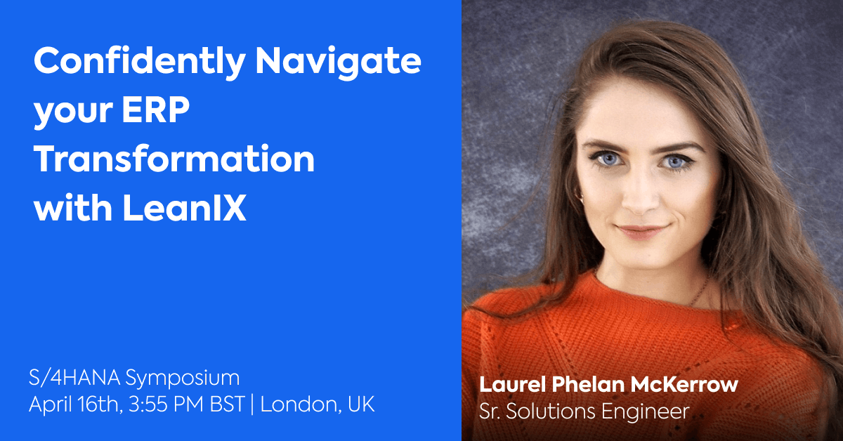 Coming to the S/4HANA Symposium - London on 16 April? You'll hear Laurel Phelan McKerrow, Sr. Solutions Engineer at #LeanIX, speak about how to confidently navigate your #ERP transformation. Check out the agenda: bit.ly/49eVXGA