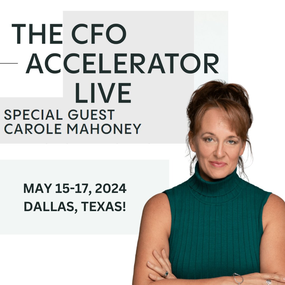 I am so excited to announce that I will be a Keynote Speaker at The CFO Accelerator Live in Dallas, TX, on May 15-17, 2024! Register now to secure your spot. bit.ly/3VLpCV1