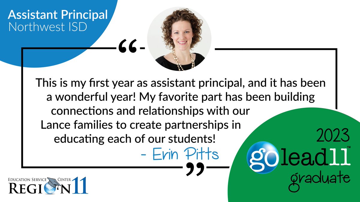 We are wrapping up National Assistant Principals Week with a spotlight on Erin Pitt, Assistant Principal at @LanceElementary in @NorthwestISD! We have loved celebrating a few of our @GoLead11 graduates, and are so thankful for assistant principals their exceptional work! 👏