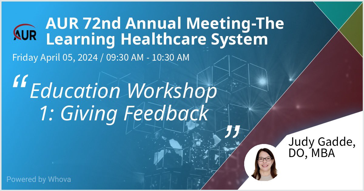 Come join @ShannaMatalonMD @danatsouza & yours truly in Provincetown at 9:30 am Eastern to learn about & practice giving feedback! #AUR24 #MedEd #feedback