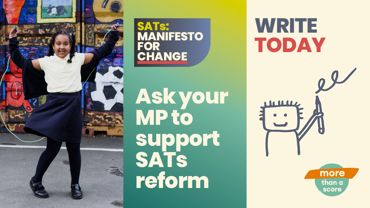 Calling year 6 parents! It’s time to put the joy back into learning. Ask your MP to support SATs reform. Write today ➡️tinyurl.com/manifestomp