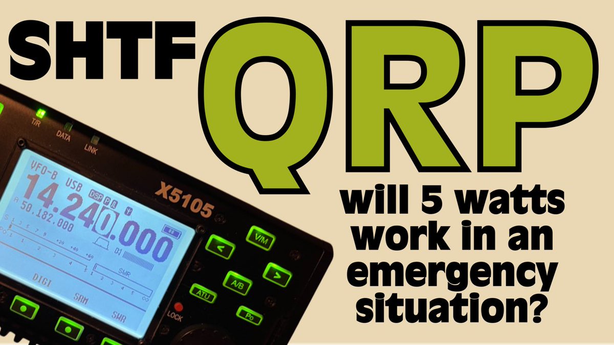 SHTF QRP - Will 5 Watts Work for HF Emergency Comms? youtu.be/4qFcHNHsrtE?si… via @YouTube #hamradio #SHTF #QRP
