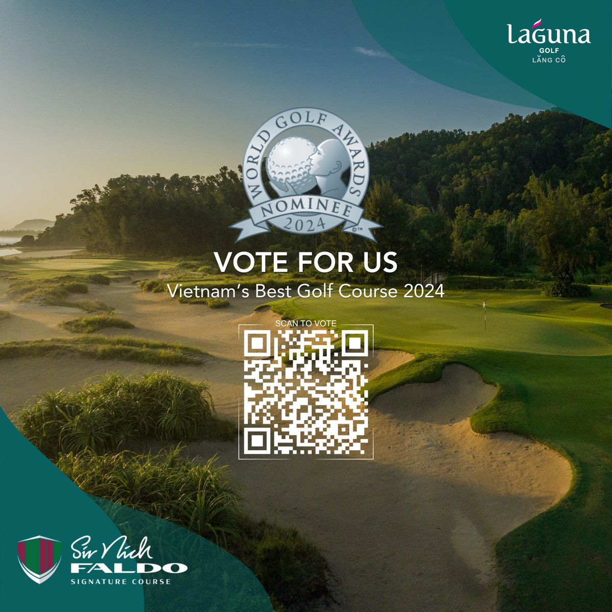 VOTE FOR US - VIETNAM’S BEST GOLF COURSE 2024 Proudly nominated again for 'Vietnam's Best Golf Course' by the prestigious World Golf Awards, Laguna Golf Lăng Cô celebrates our continuous effort to deliver an exceptional golf experience.
