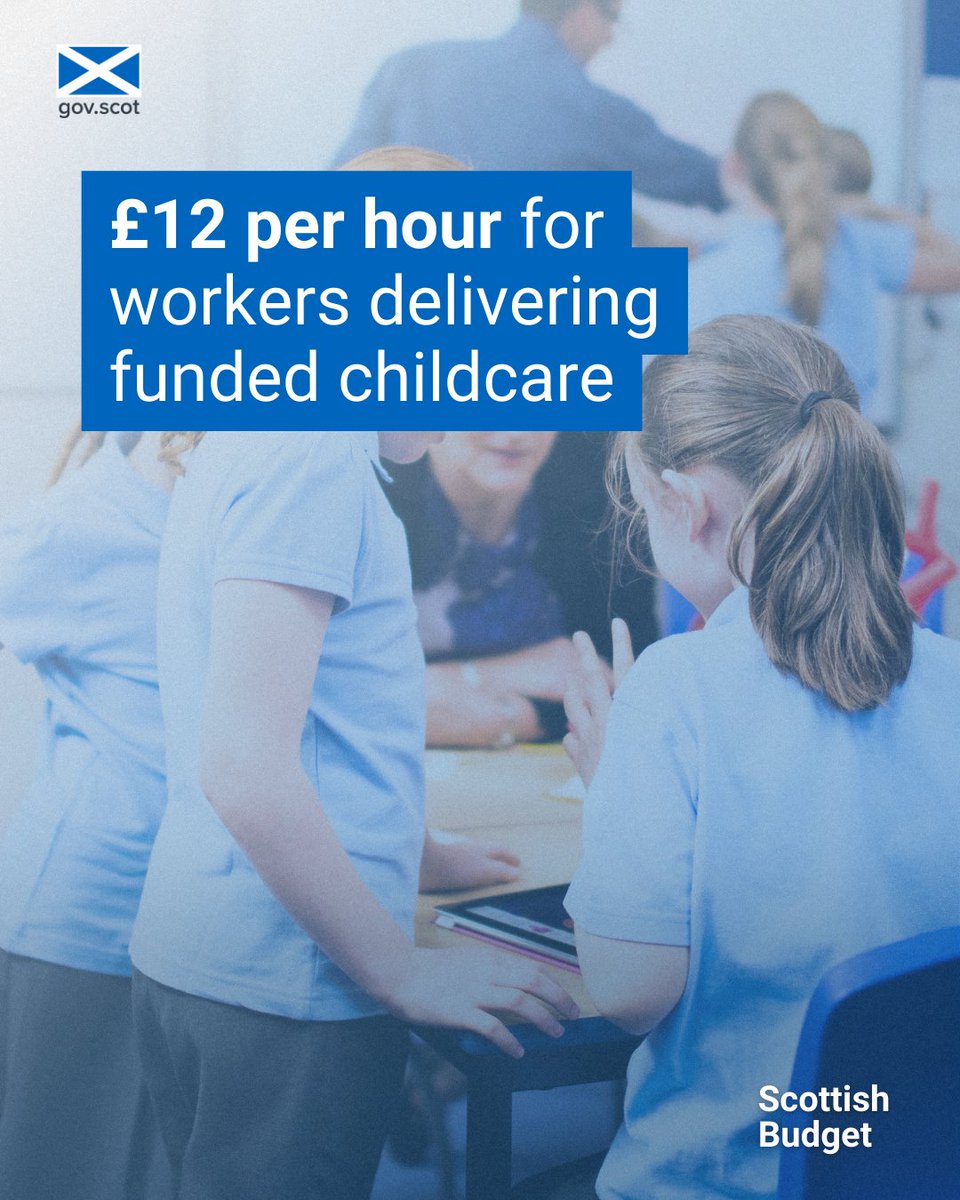 Staff delivering funded early learning and childcare are to receive at least £12 an hour. Guidance, backed by £16 million @scotgov funding, will support childminders and staff in the private, voluntary and independent sectors to receive the increase.