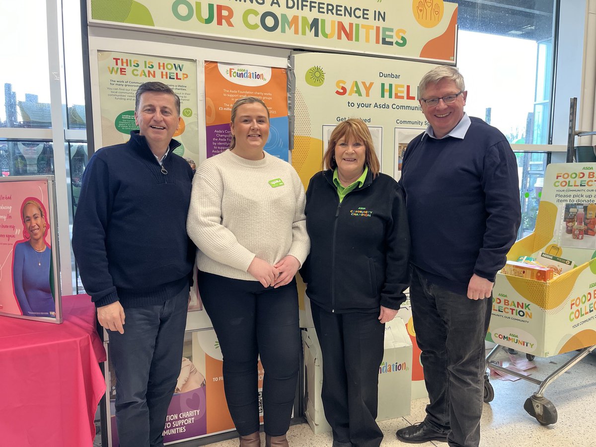 Great to join ⁦@_MWhitfield⁩ this morning at the ASDA Dunbar store to meet colleagues and to hear about both the continuing challenge of retail crime and the brilliant work being done to support East Lothian organisations by their community champions.