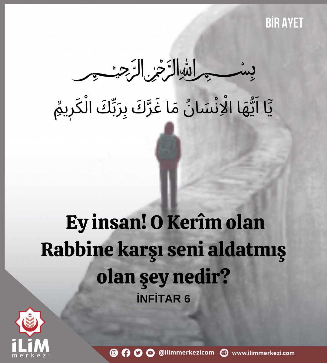 Bismillâhirrahmânirrahim
Ey insan! O Kerîm olan Rabbine karşı seni aldatmış olan şey nedir?

İNFİTAR 6

#Ayet #KuranıKerim #MahmudEfendihazretleri #İsmailağa