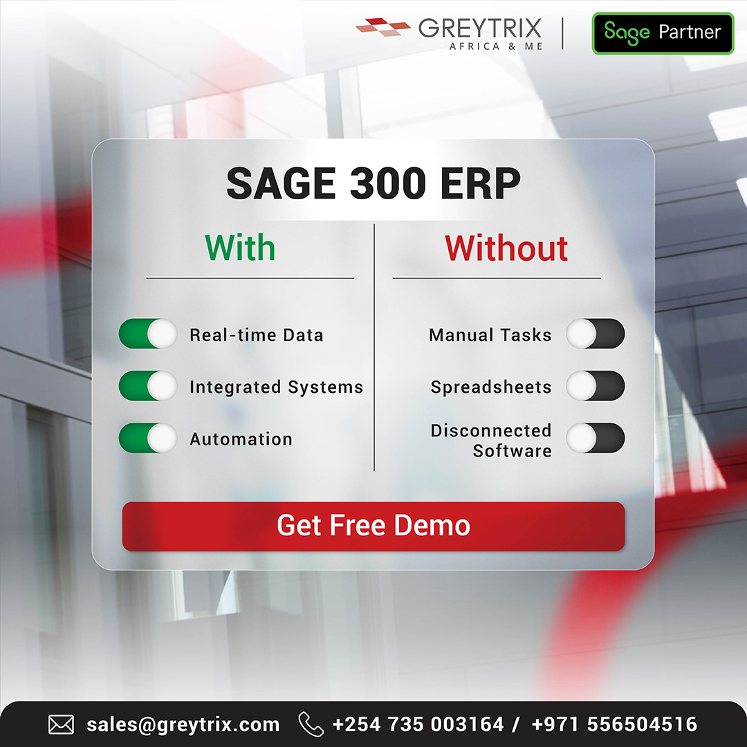 Experience the seamless transition: Sage 300 ERP - Green for efficiency, red for redundancy. Know More - greytrix.com/middle-east/pr… #BusinessSoftware #ERP #GreytrixAME #Sage300 #ERPSystem #BusinessSolutions