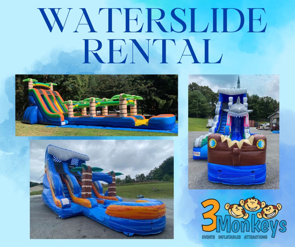 3monkeysinflat's tweet image. It's time to start planning those BBQ's and Birthday Parties! What better way to beat the heat and start summer off right than with a waterslide rental from 3 Monkeys Inflatables? 
3monkeysinflatables.com/category/water…
#3MonkeysInflatables #WaterslideRental #inflatablewaterslide #backyardfun