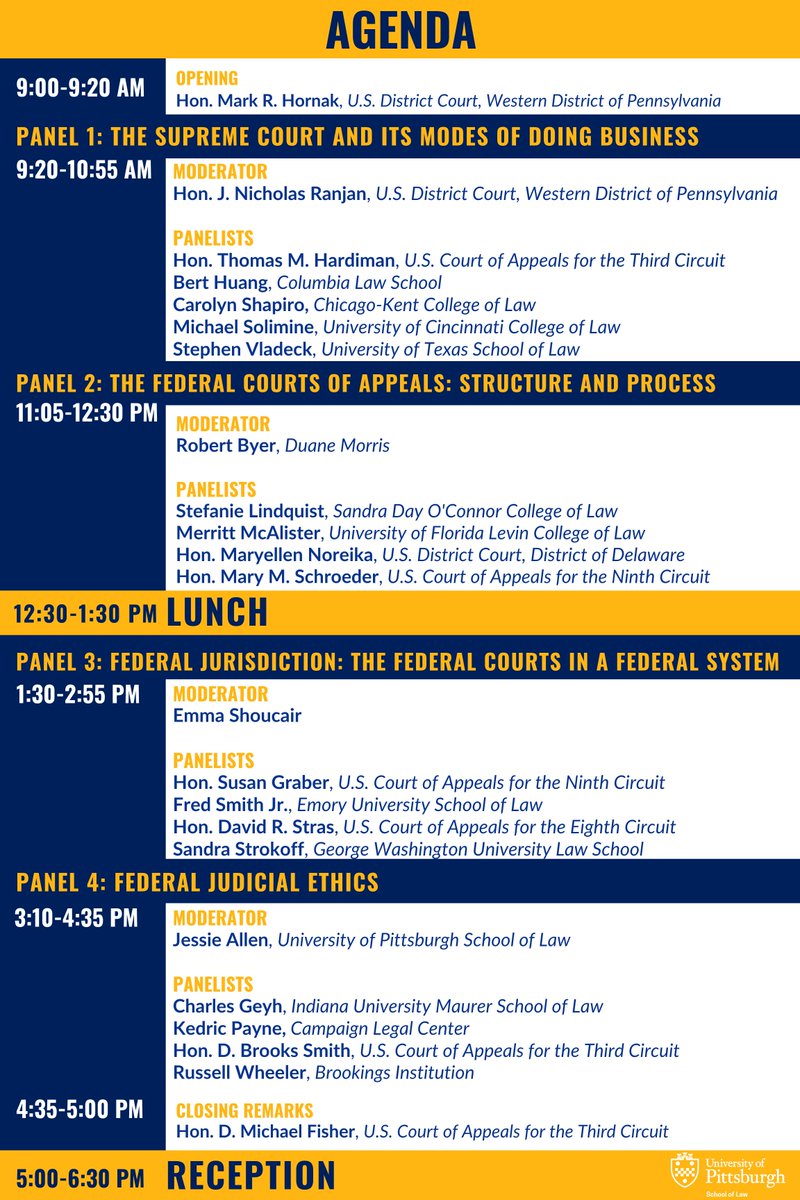 I’m really excited to be at @PittLaw today to help celebrate the extraordinary career and work of Professor Arthur Hellman—with lots of friends, colleagues, and the University of Pittsburgh Law Review: law.pitt.edu/alumni/federal…